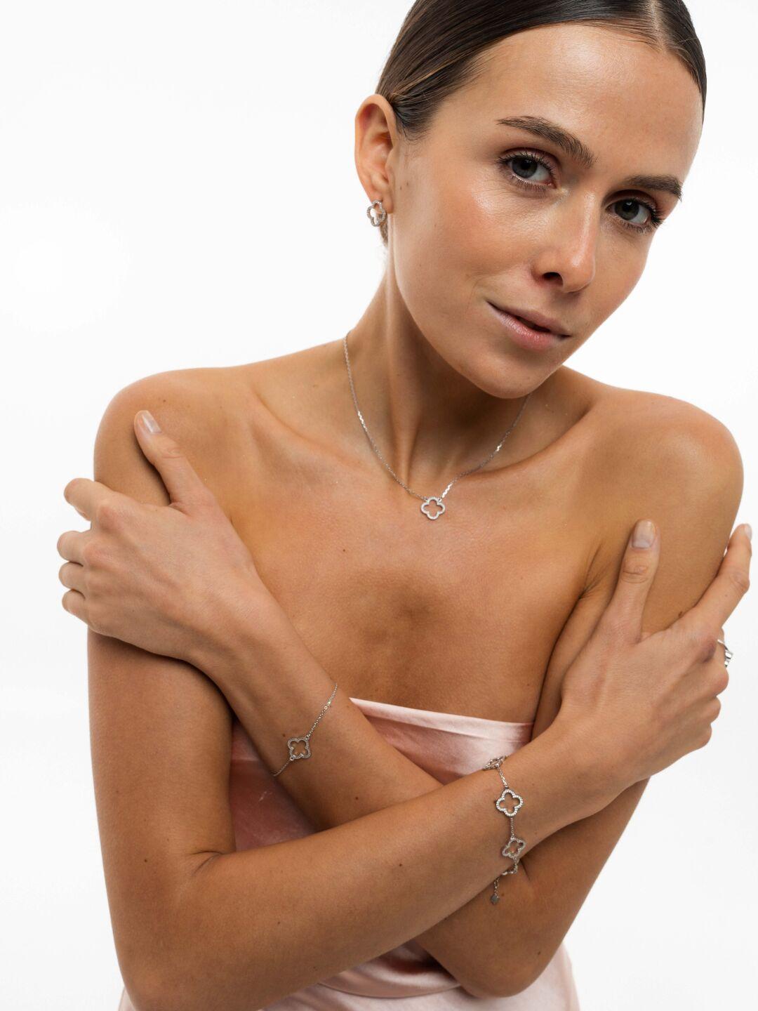 Зображення Колье серебро 925 пробы с фианитами при наведенні