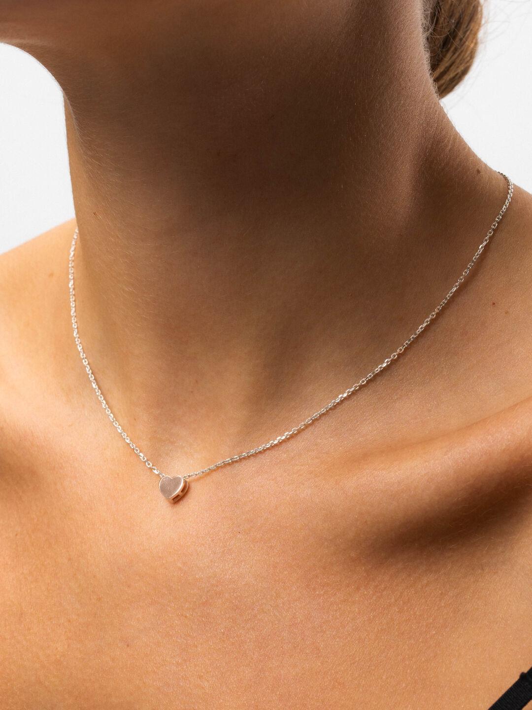 Серебряное колье Сердце золото 375°