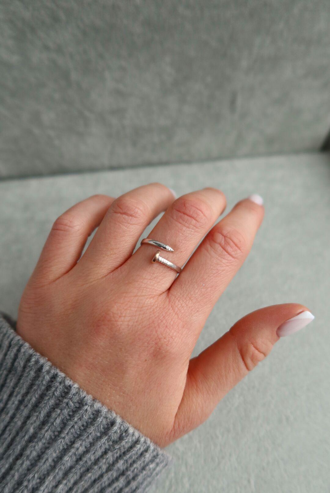 Кольцо-гвоздь серебро