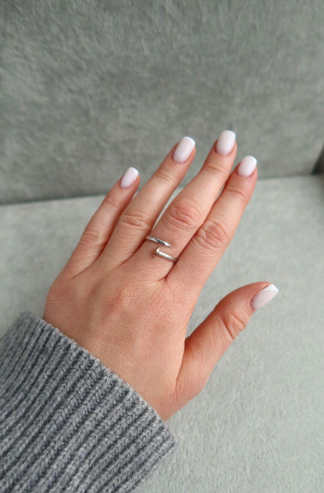 Кольцо-гвоздь серебро