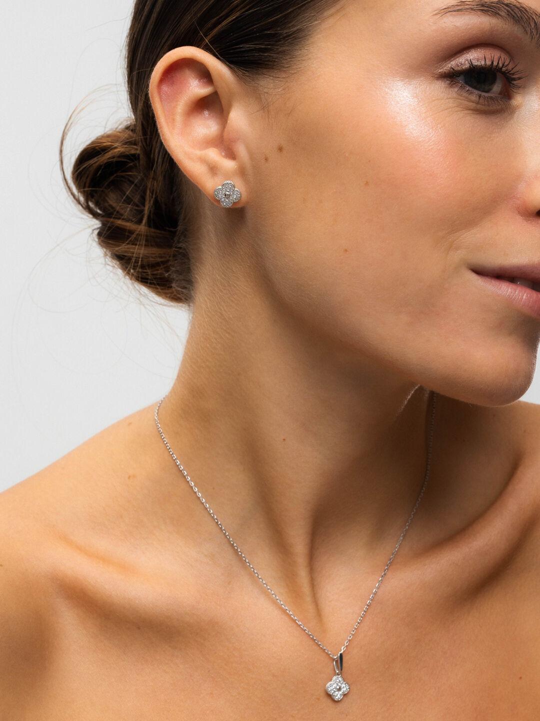 Зображення Пусети срібло 925° з фіанітами при наведенні