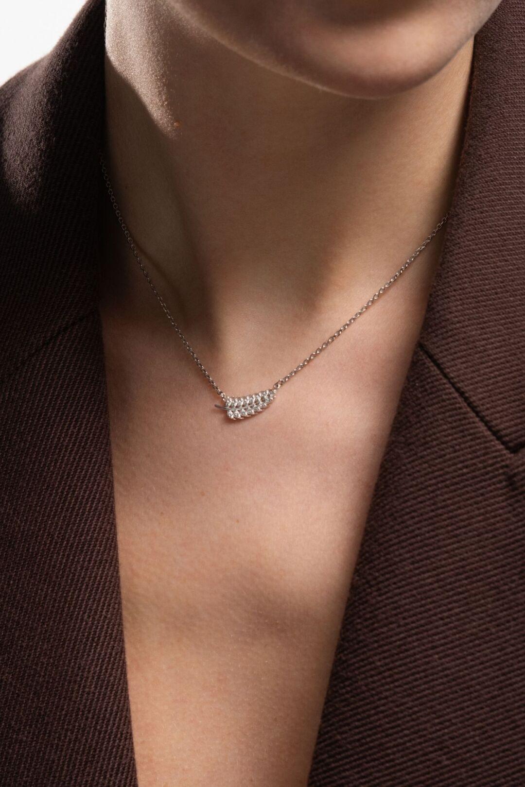 Зображення Срібне жіноче кольє Пір'я