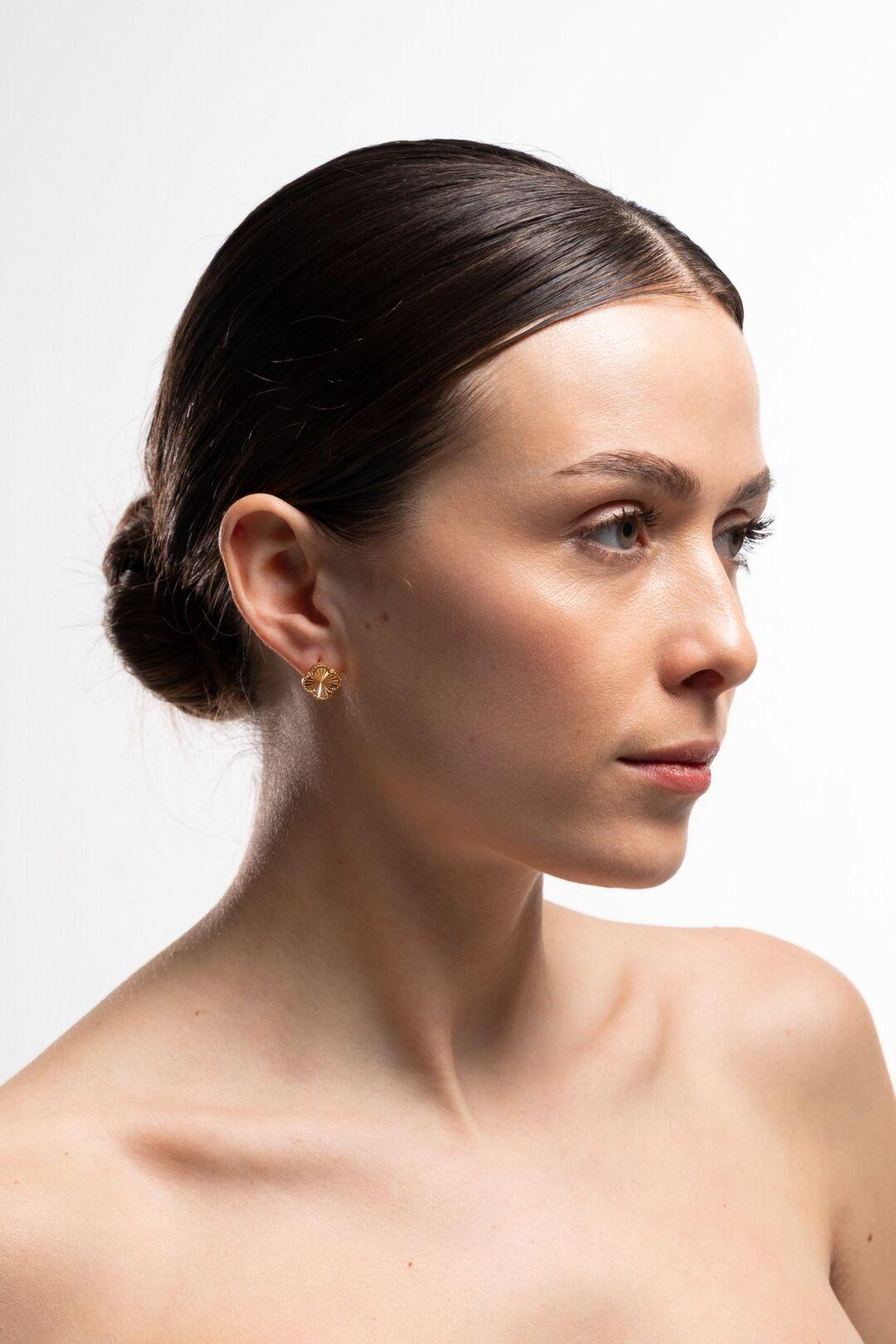 Зображення Срібні жіночі сережки Клевер у позолоті 