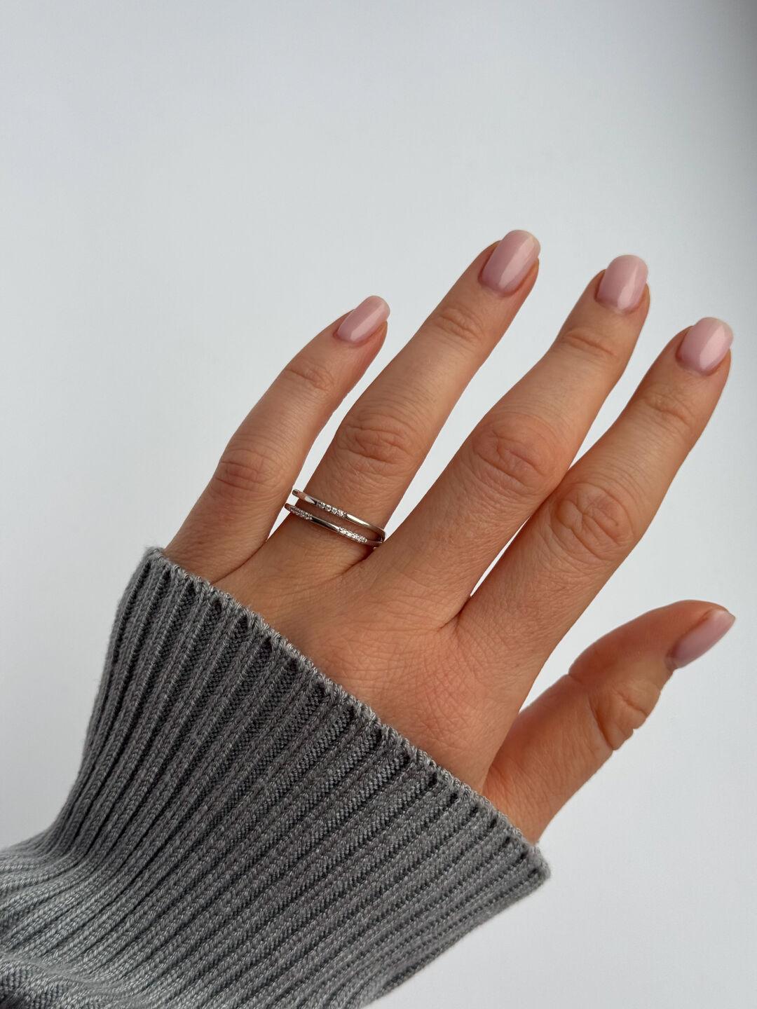 Зображення Серебряное женское кольцо двойное