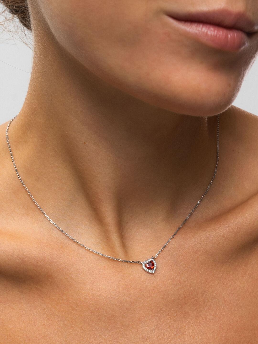Зображення Срібне кольє Червоне Серце