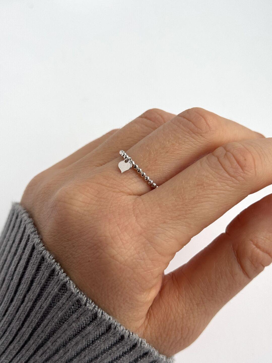 Зображення Серебряное кольцо 925° Сердце малиновое при наведенні