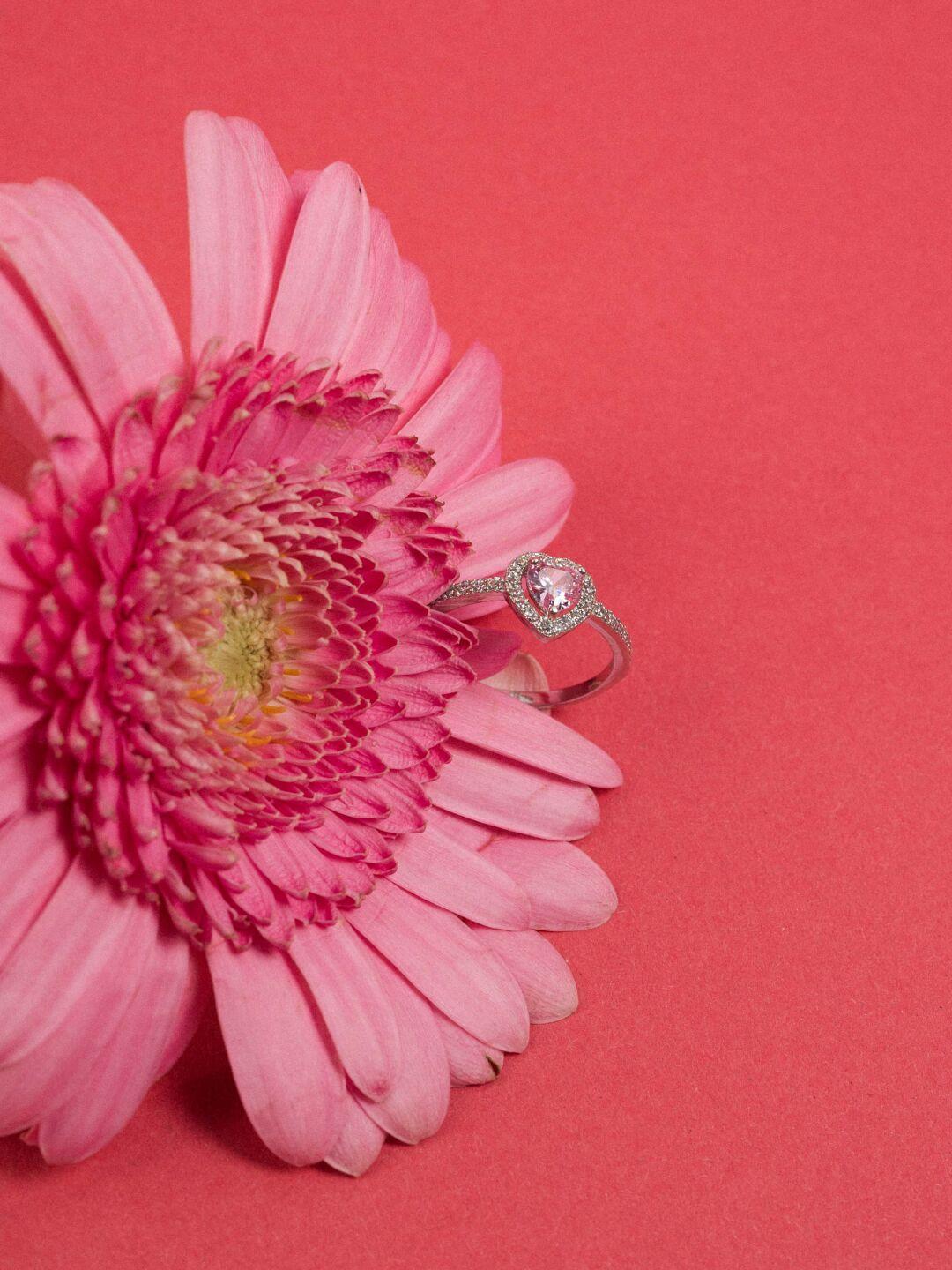 Зображення Жіноча срібна каблучка 925° Серце рожеве